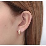 Brinco em ouro 18k amarelo, branco e rose com trava