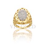 Anel em ouro 18k amarelo com Diamantes