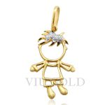 Pingente de Menino em Ouro 18k Amarelo e Branco