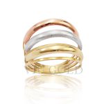 Anel em ouro 18k amarelo, branco, e rose