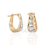 Brinco de trava em ouro 18k amarelo e branco