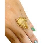 Anel em ouro 18k - Anel rendado amarelo 