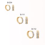 Brinco Argola Grande de Trava em Ouro 18k Amarelo e Branco