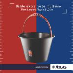 Balde Plástico Preto Atlas 10L Resistente para Obra e Limpeza