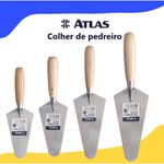 Colher Pedreiro 7" Atlas CT Reto Aço Carbono Profissional