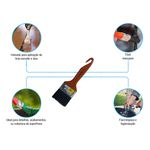 Trincha 2 ½" 695 Tigre Média Cerda Gris Pintura Uniforme