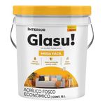 Tinta Acrílica Fosca Branca 15L Balde Muda Fácil Glasu