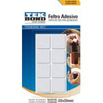 Feltro Quadrado 20mm Branco Tekbond Cartela 16 Unidades Fixação