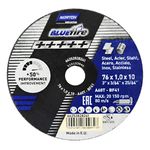 Disco Corte Norton 76mm A60T BlueFire Aço Inox e Metal