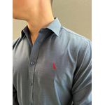 CAMISA MASCULINA SOCIAL SLIM FIT AZUL