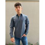 CAMISA MASCULINA SOCIAL SLIM FIT AZUL