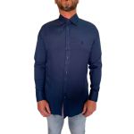 CAMISA MASCULINA SOCIAL SLIM FIT AZUL ESCURO SK