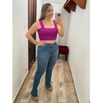 Calça Loopper Feminina Jeans Claro Desfiado na Barra
