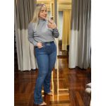 Calça Loopper Feminina Flare Jeans Escura Tradicional