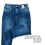 Calça Pluz Size Jeans Escuro Feminina Loopper