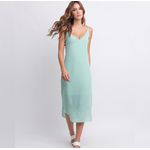 Vestido Feminino Midi Alça Fina Verde Claro