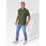 Polo Masculina Verde Musgo