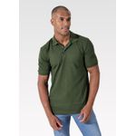 Polo Masculina Verde Musgo