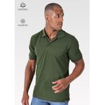 Polo Masculina Verde Musgo