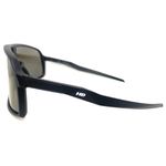 Óculos de Sol HD Hawi Máscara em acetato na cor preto com as lentes espelhadas em azul