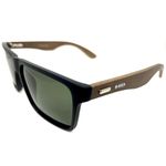 Óculos de Sol Makena HD acetato preto fosco hastes MADEIRA/BAMBU natural lentes POLARIZADAS