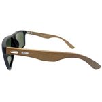 Óculos de Sol Makena HD acetato preto fosco hastes MADEIRA/BAMBU natural lentes POLARIZADAS