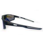 Óculos de Sol Pipeline 2.0.3 HD haste em acetato preto, com lentes espelhadas azulado, apoio de borracha para nariz Preto
