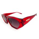 Óculos de sol HD Velvet em vermelho translucido, lente degrade e proteção UV