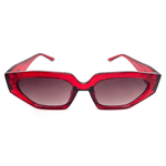 Óculos de sol HD Velvet em vermelho translucido, lente degrade e proteção UV