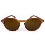 Óculos de sol HD Round Caramelo com armação e hastes caramelo transparente e lentes com proteção UV