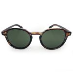 Óculos de sol HD Round Armap com armação e hastes animal print e lentes com proteção UV