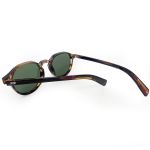 Óculos de sol HD Round Armap com armação e hastes animal print e lentes com proteção UV