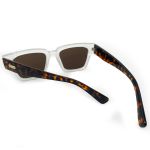 Óculos de sol HD Swell Tartaruga com armação e hastes animal print e lentes fumê com proteção UV