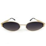 Óculos de sol HD em metal com armação dourada e lentes fume com proteção UV