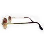 Óculos de sol HD em metal com armação dourada e lentes marrom degrade com proteção UV