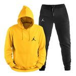 Conjunto de Moletom Jordan Amarelo e Preto