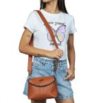 Bolsa Clutch Tiracolo Jade Caramelo