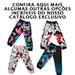 Calça Moletom Infantil Felpada Algodão Macia Quentinha Looney Tunes Colorido