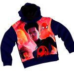 Conjunto Moletom Infantil Blusa de Frio e Calça Personagens Spider Miles Morales Laranja