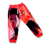 Conjunto Moletom Infantil Blusa de Frio e Calça Personagens Spider Miles Morales Laranja