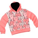 Conjunto Moletom Infantil Blusa de Frio e Calça Personagens Gatinhos Rosa