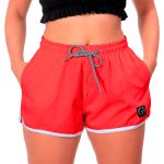 Short Feminino Vermelho Fire Moda Praia ou Academia W2 Premium