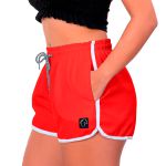 Short Feminino Vermelho Fire Moda Praia ou Academia W2 Premium