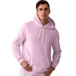 Moletom Masculino Rosa Básico Flanelado Com Capuz e Bolso Canguru