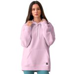 Moletom Feminino Rosa Básico Flanelado Com Capuz e Bolso Canguru