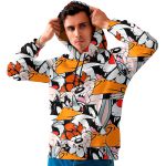 Moletom Masculino Colorido Looney Tunes Flanelado Com Capuz e Bolso Canguru