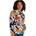 Moletom Feminino Colorido Looney Tunes Flanelado Com Capuz e Bolso Canguru