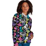 Moletom Feminino Roxo Mickey Flanelado Com Capuz e Bolso Canguru