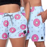 Kit Short Casal Masculino Feminino Rosquinhas