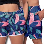 Kit Short Casal Masculino Feminino Flowers